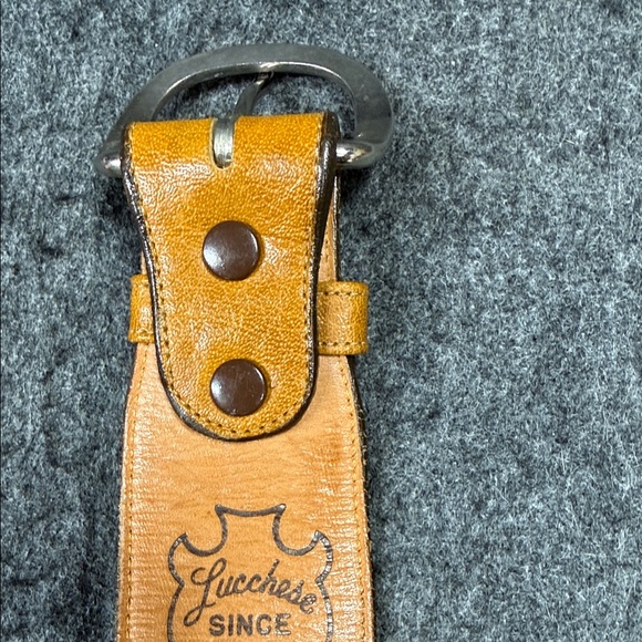 Lucchese Tan Leather Belt with Silver Buckle - Picture 3 of 13
